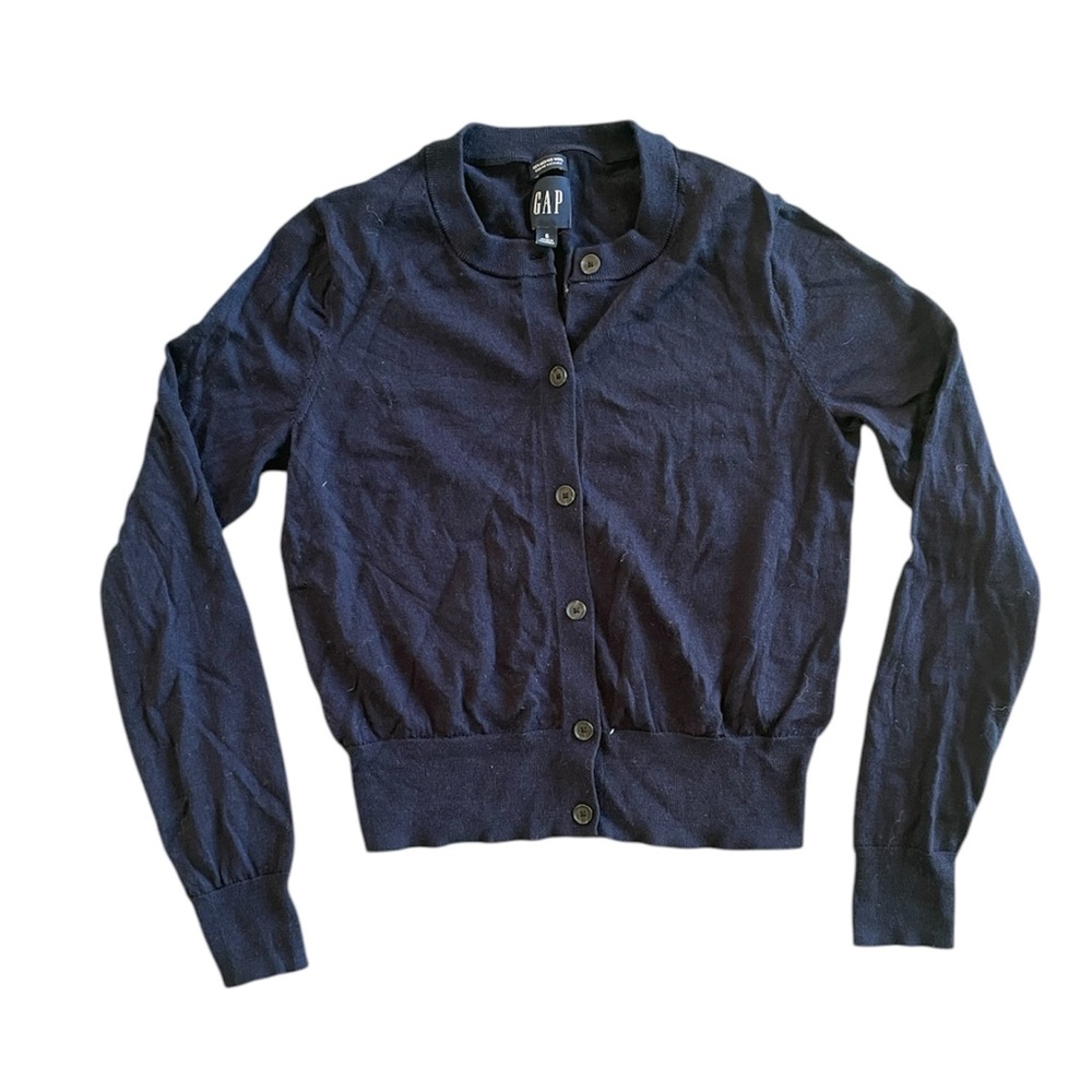 GAP Merino Wool Cardigan in Navy Blue